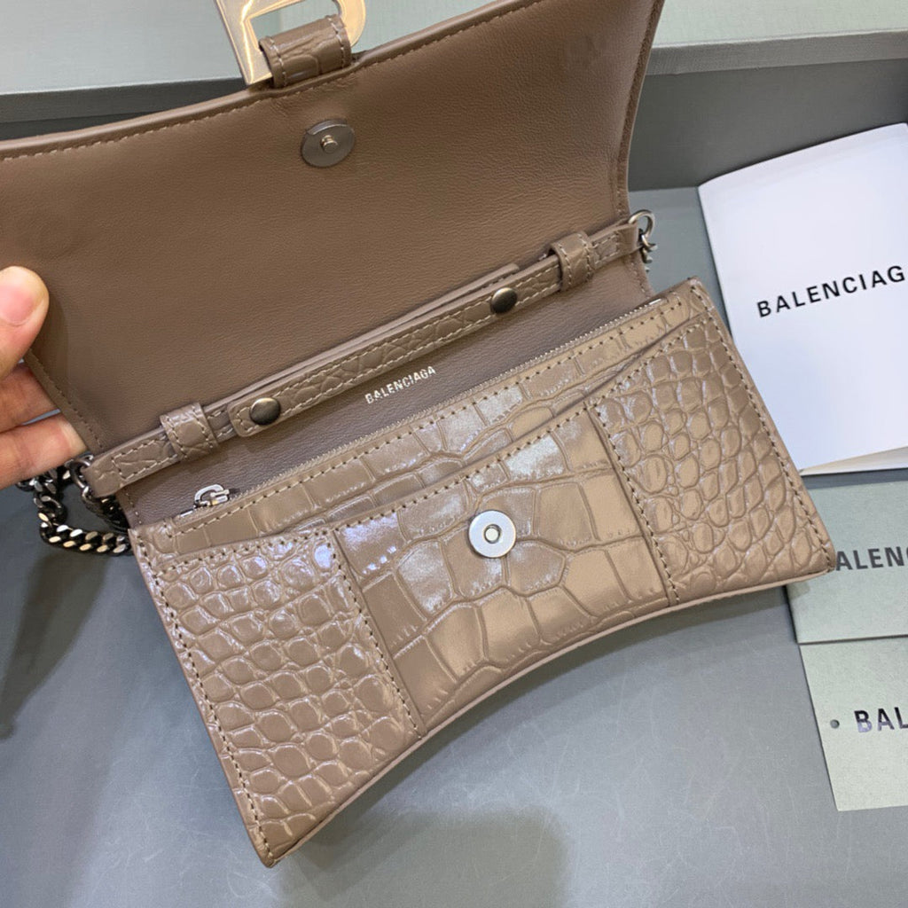 Downtown Small Shoulder Bag With Chain Brown, For Women,  Bags 11.8in/30cm