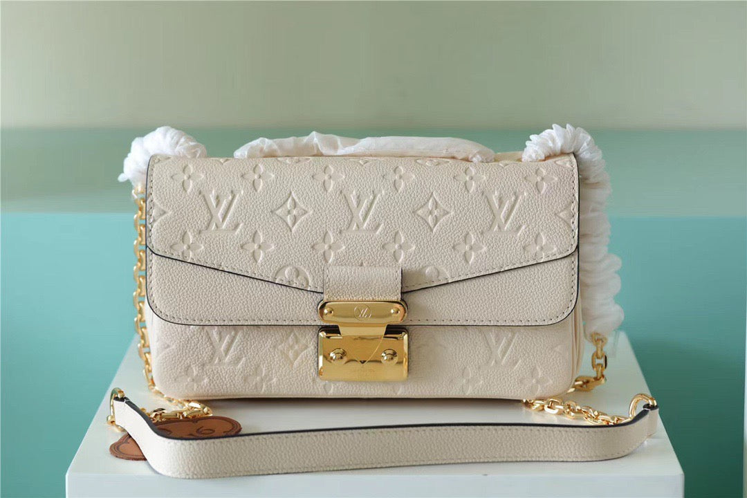 Louis Vuitton Marceau Monogram Empreinte Cream Beige For Women,  Shoulder And Crossbody Bags 9.6in/29.5cm Louis Vuitton M46201
