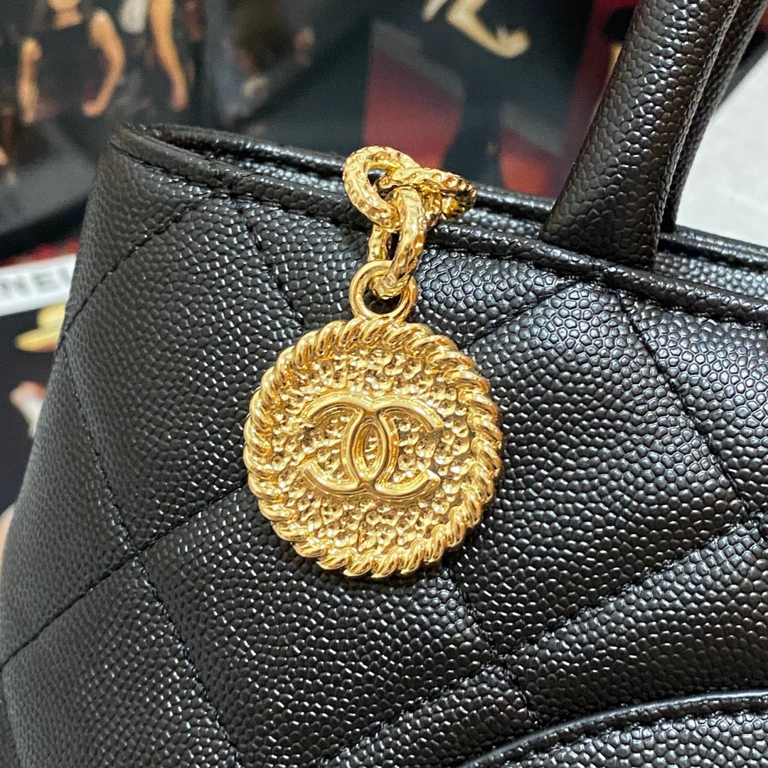 ChanelMedallion Tote Gold Hardware Caviar Black For Women Handbags, Shoulder Bags 15.6in/32cm