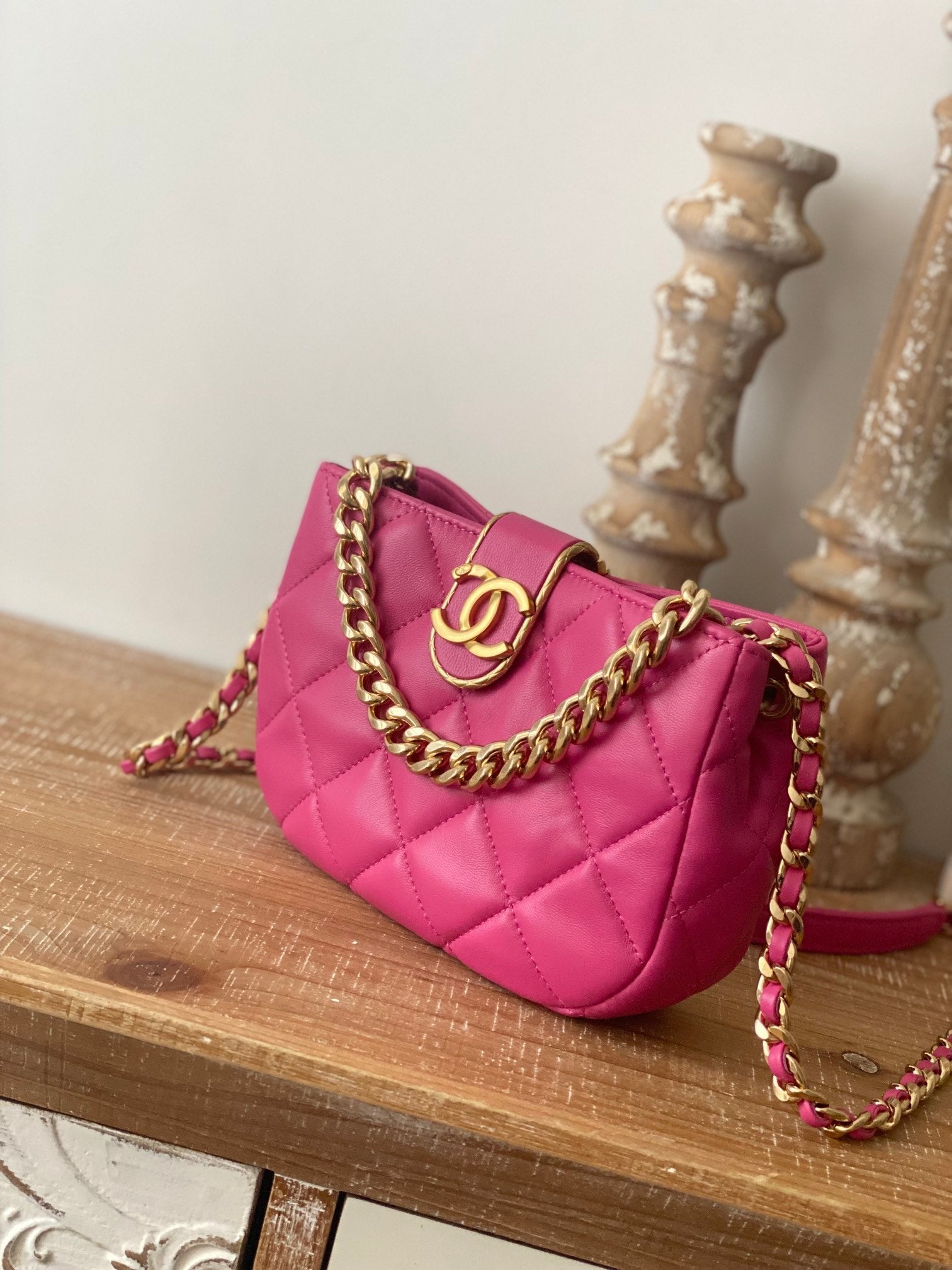 ChanelSmall Hobo Bag Gold Hardware PiNike For Women Handbags, Shoulder Bags 7.5in/19cm