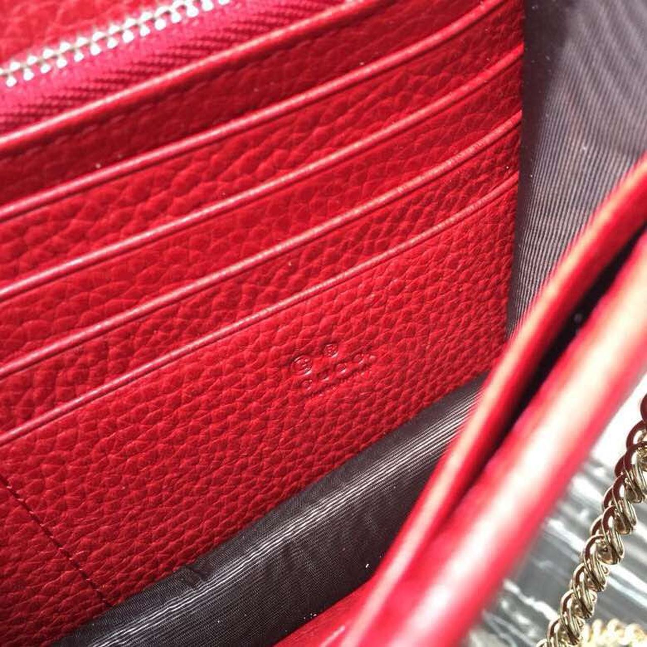 Interlocking Crossbody Handbag Grained Calfskin Spring/Summer Collection Red For Women 7.5in/19cm 510304