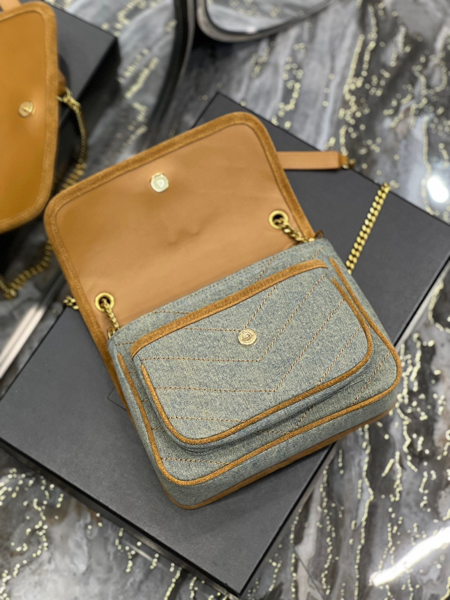 YSSL Niki Mini Chain Bag In Canvas For Women 8in/22cm YSL