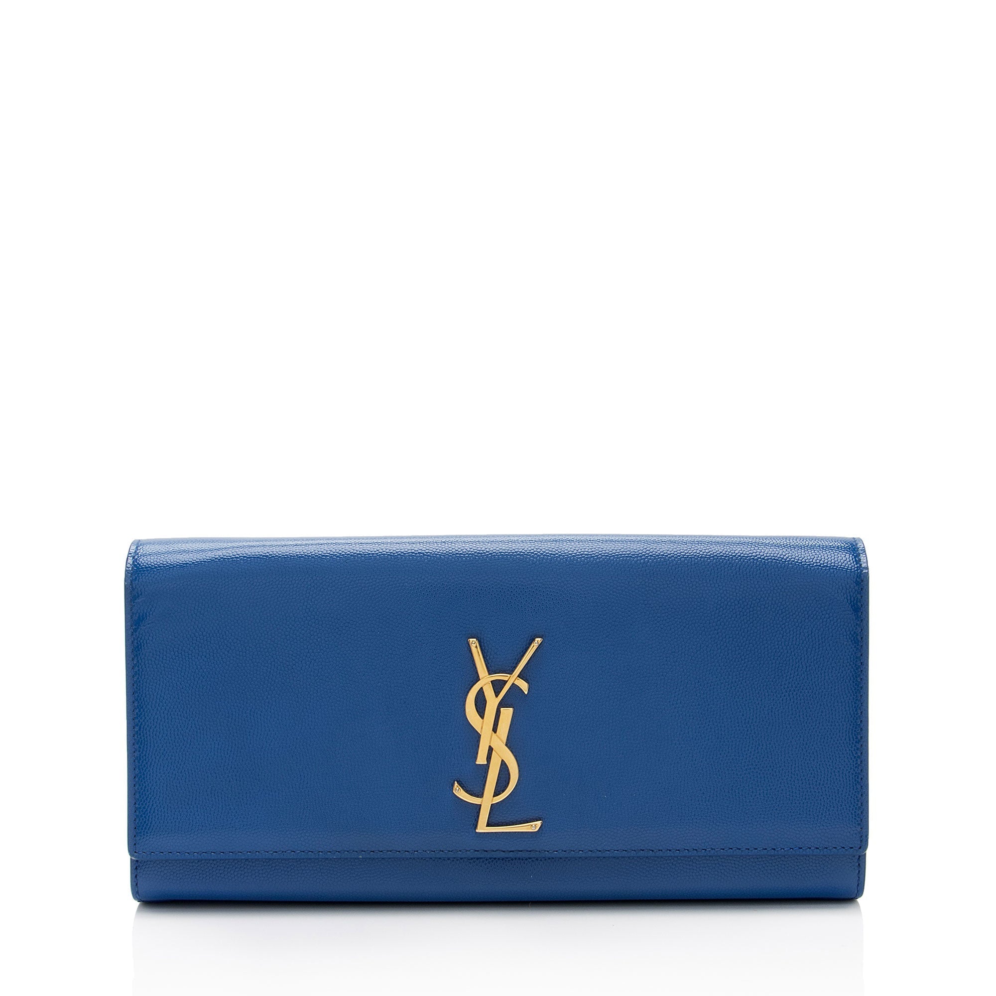 Saint Laurent  Leather Grain de Poudre Monogram Kate Clutch