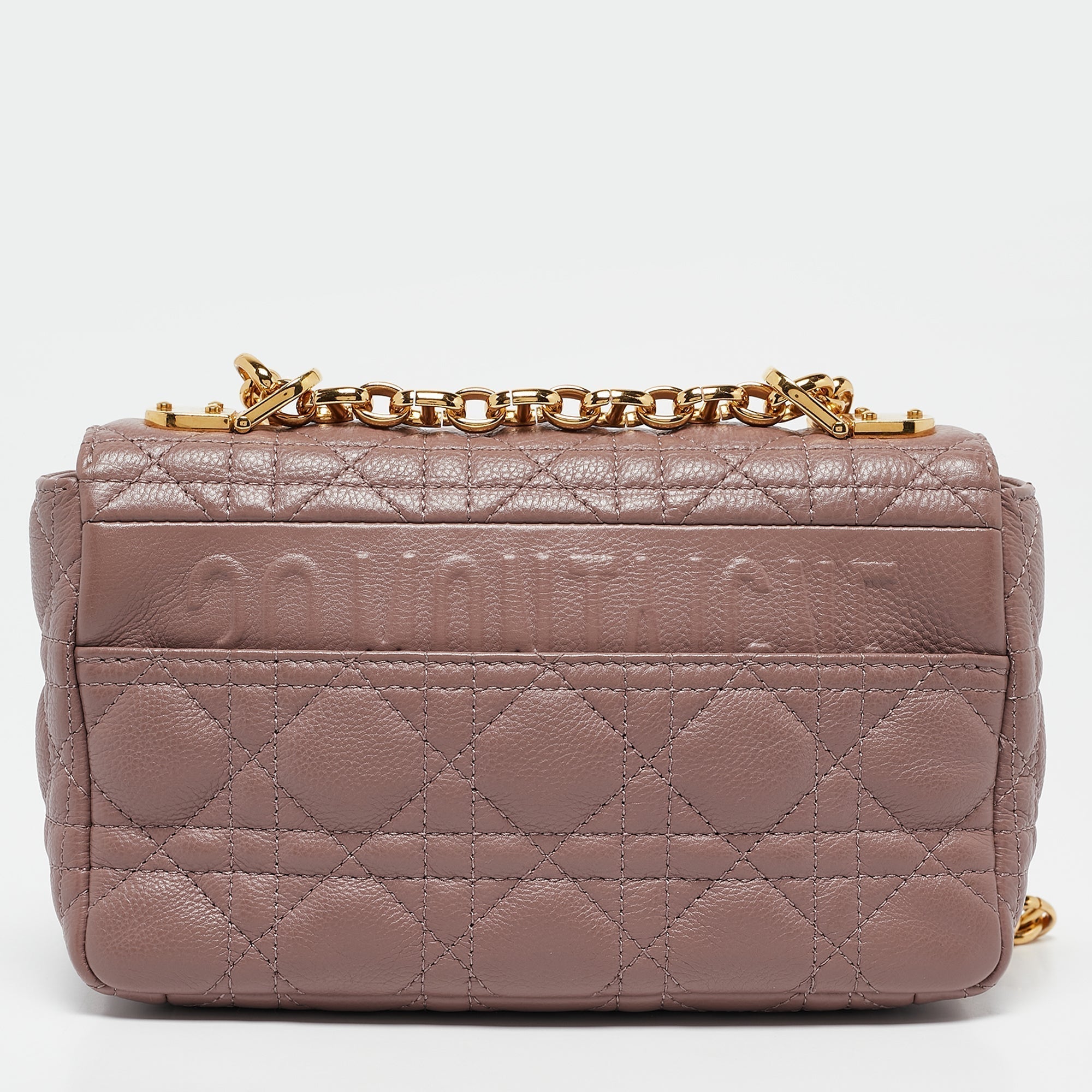 Dior Old Rose Cannage Leather Small Caro Shoulder Bag