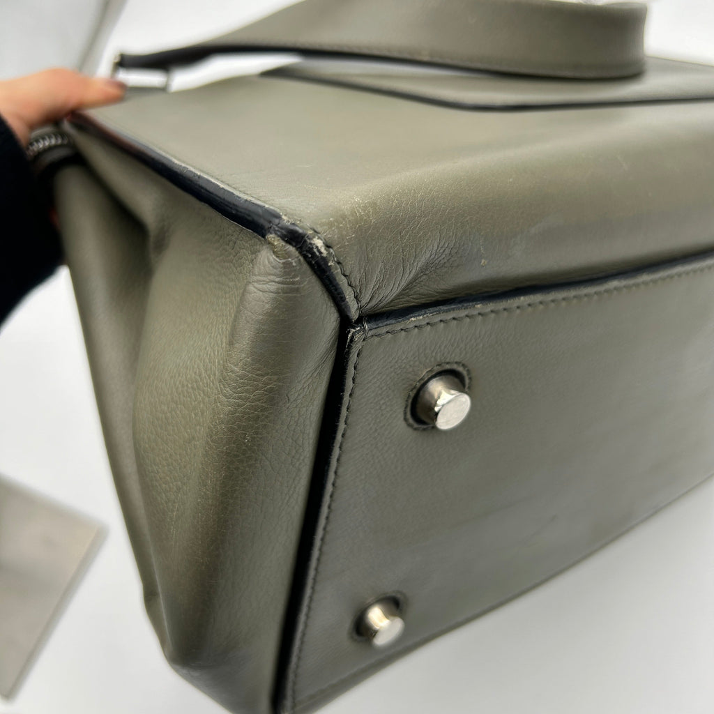 Celineline Medium Edge Green Leather Shoulder Bag