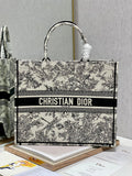 Dior Large Book Tote Blue Toile de Jouy Flowers Embroidery, Blue/Beige, For Women Women’s Handbags, Shoulder Bags, 42cm CD M1286ZTQW_M808