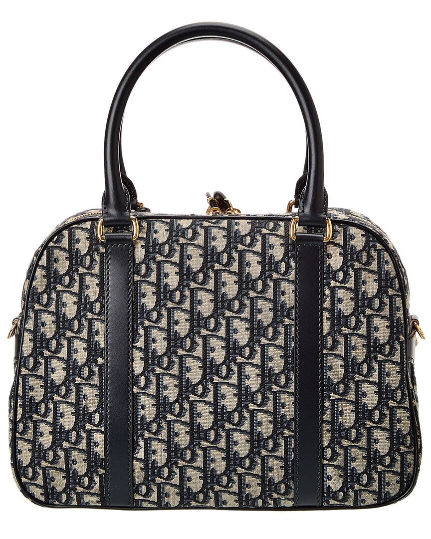 Dior Oblique Canvas & Leather Bowling Bag