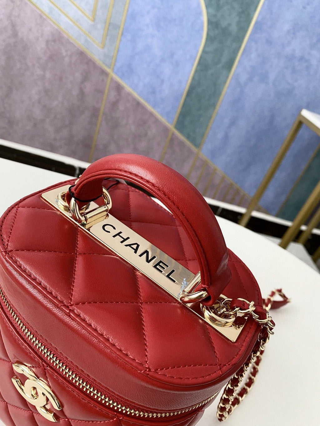 Chanelouis Vuittonanity Case Gold Hardware Burgundy For Women, Women’s Handbags, Shoulder Bags 9.4in/24cm 