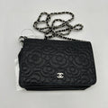 Chanel Camellia Wallet On Chain - Black Clutches, Handbags LA32119