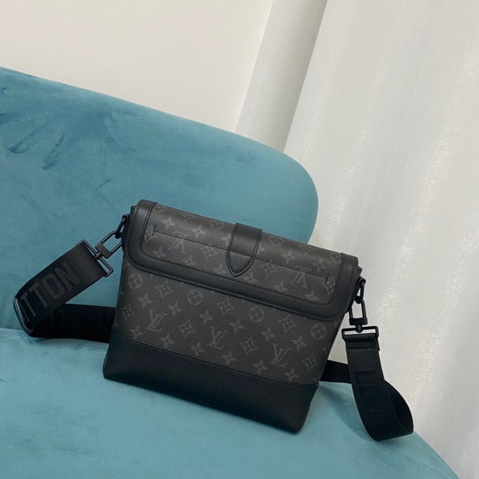 Louis Vuitton Saumur Messenger Monogram Eclipse Canvas For Men, Bags, Shoulder And Crossbody Bags 11.8in/30cm Louis Vuitton M45911