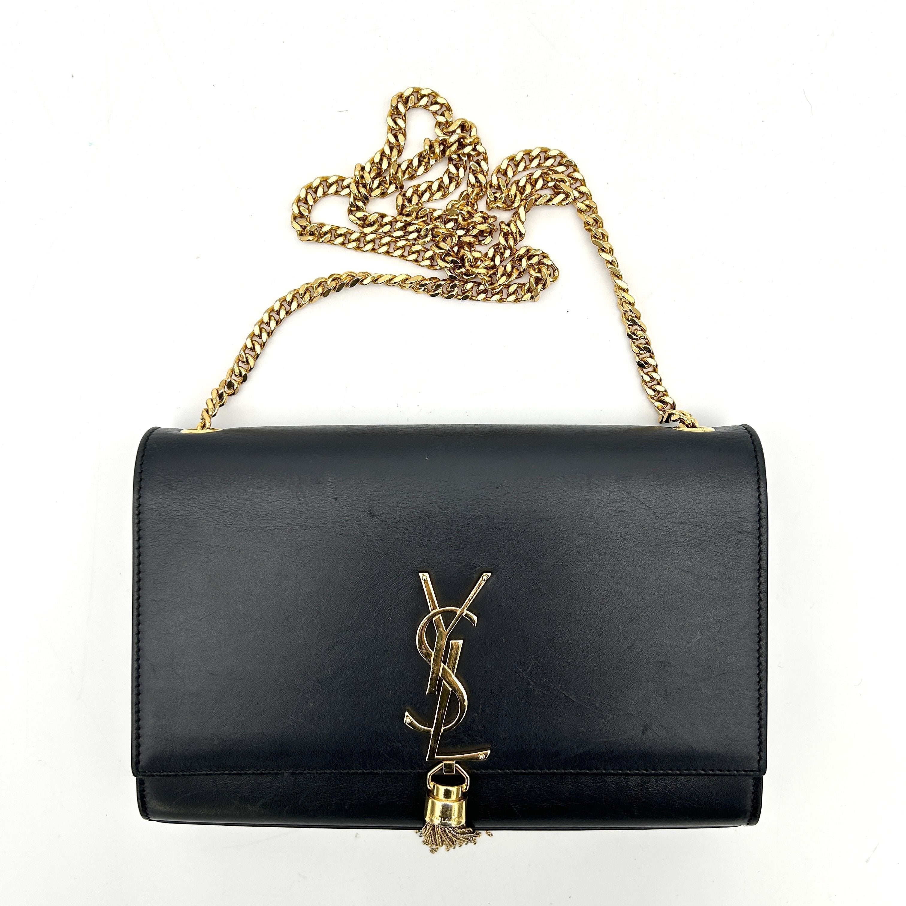 Saint Laurent Classic Kate Tassel Chain Shoulder Black LA30622