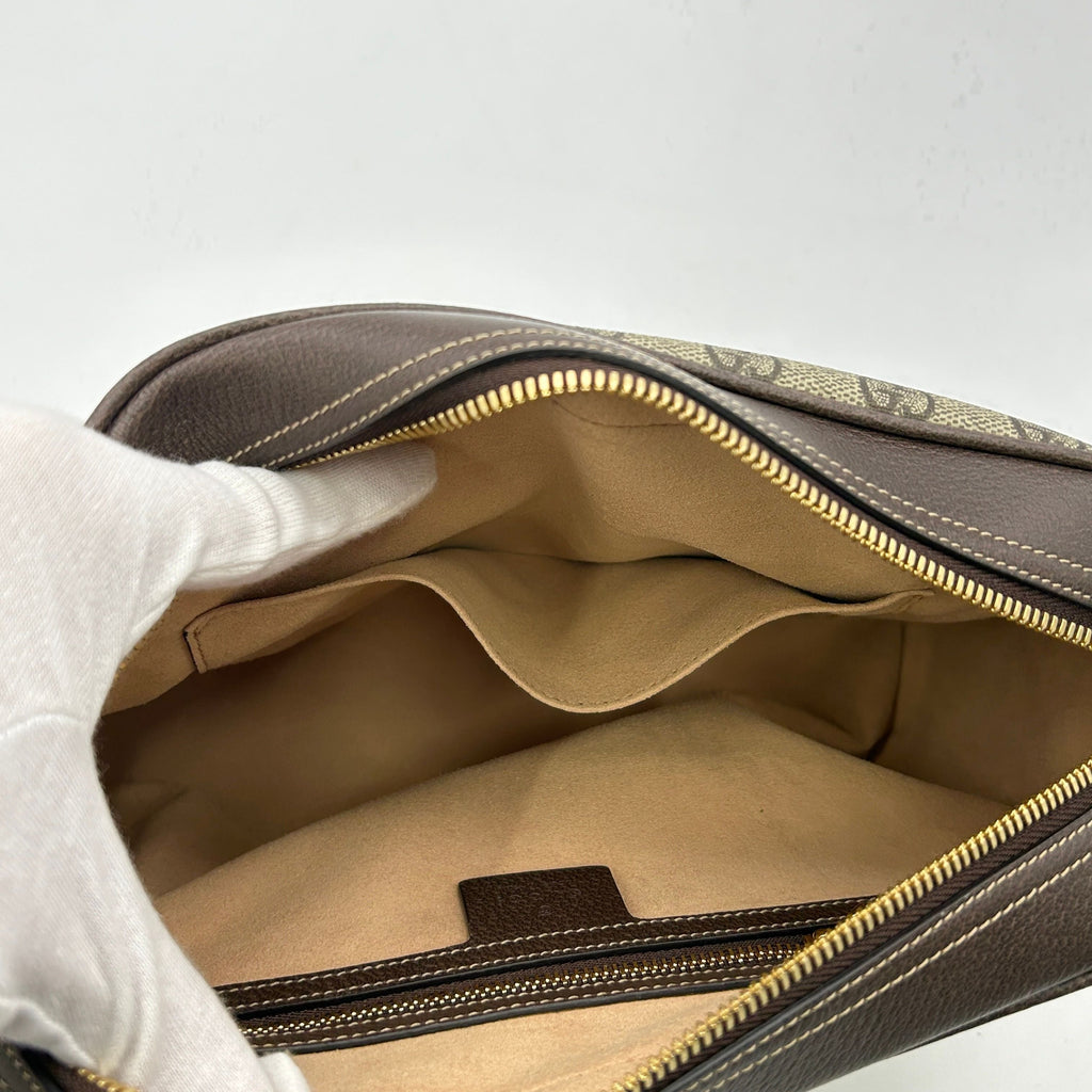GUCCI GG Supreme Monogram Web Small Ophidia Shoulder Bag Brown 2101218346466