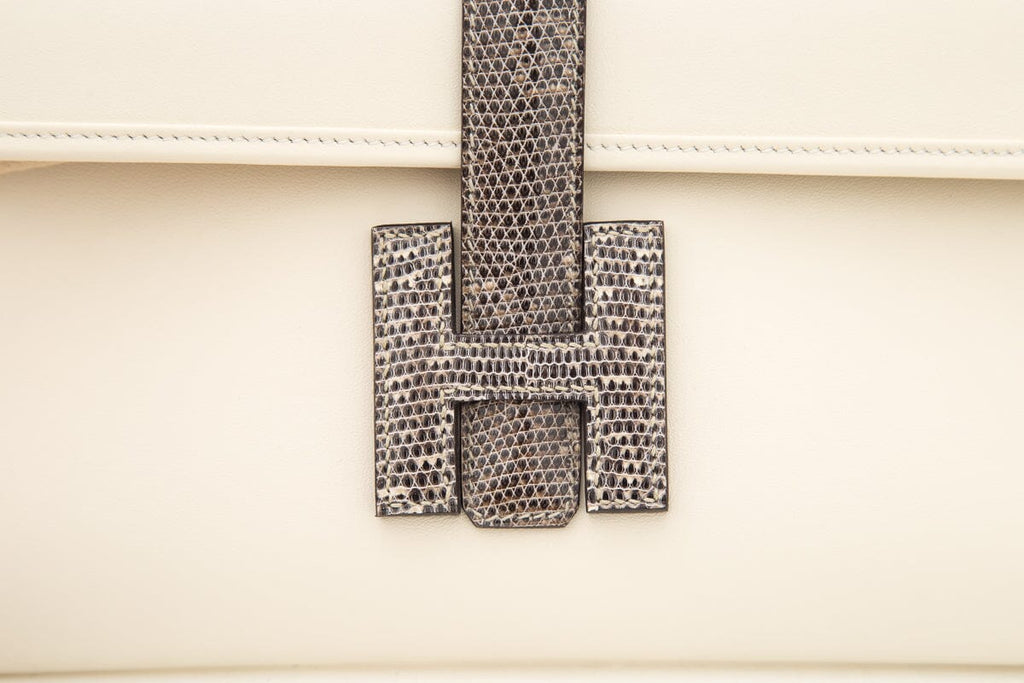 HermÃƒÆ’Ã‚Â¨s Cream Jige Elan 29CM Lizard Ombre Clutch