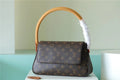 Louis Vuitton Mini Looping GlamIap Shoulder Bag Monogram For Women 9.4in/24cm Brown Louis Vuitton M51147