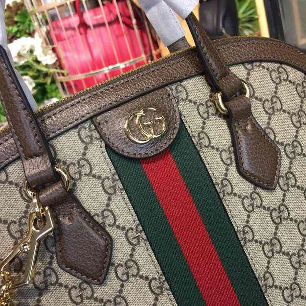 Gucci OphiDiora MeDiorum Shoulder Bag Beige/Ebony Gucci Supreme Canvas For Women 13in/34cm 524533
