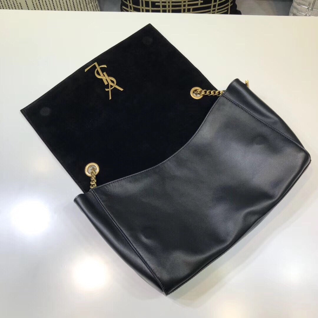 YSSL Kate Medium Chain Bag In Grain De Poudre Black For Women 9in/24cm YSL 364021BOW0J1000