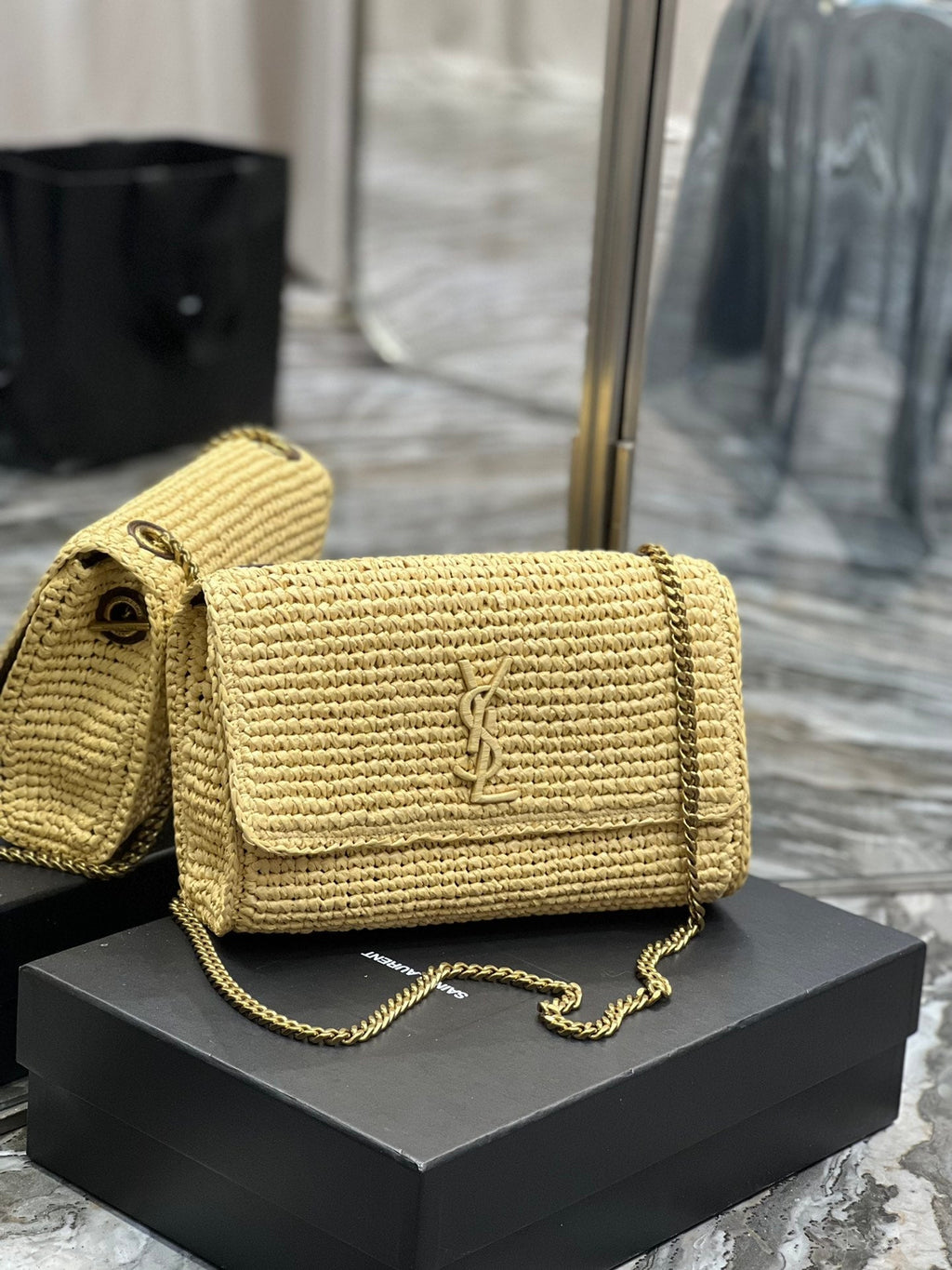 YSSL Niki Medium Chain Bag Yellow For Women, Women’s Bags 11in/28cm YSLâ