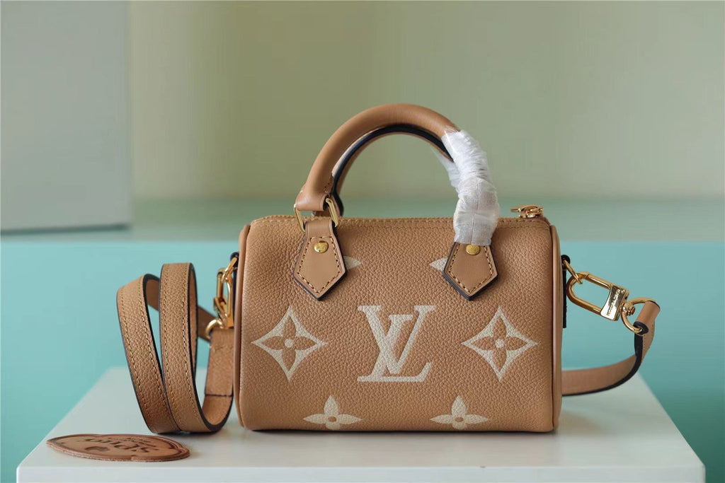 Louis Vuitton Nano Speedy Monogram Empreinte Arizona Beige / Cream For Women,  Shoulder And Crossbody Bags 6.3in/16cm Louis Vuitton M81457