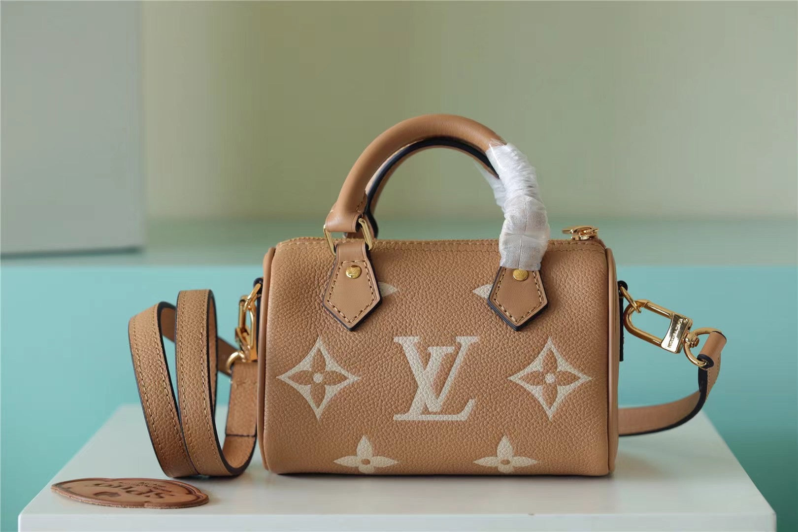 Louis Vuitton Nano Speedy Monogram Empreinte Arizona Beige / Cream For Women,  Shoulder And Crossbody Bags 6.3in/16cm Louis Vuitton M81457
