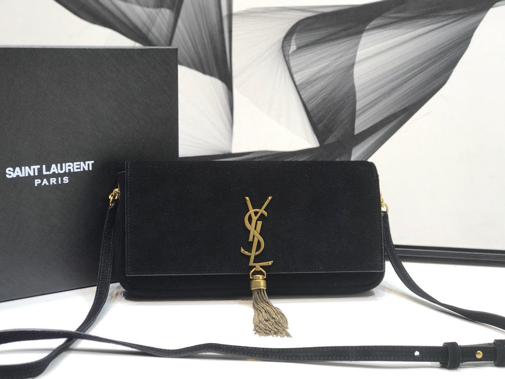 Kate Tassel Small Shoulder Bag Black For Women 10.2in/26cm YSL 6042760UD7W1011