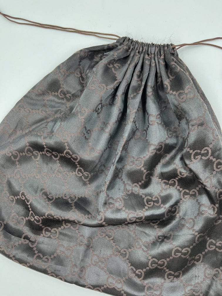 Vintage Gucci Shoulder Bag with Navy & White Flower Pattern