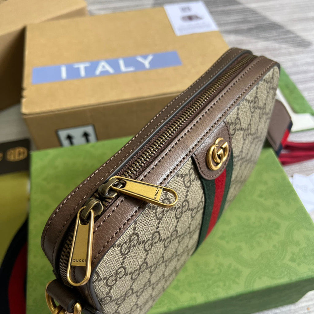 OphiGLAMIa Shoulder Bag Beige And Ebony Supreme Canvas For WomenÃ‚Â  9.2in/23cm 699439 9C2ST 8920