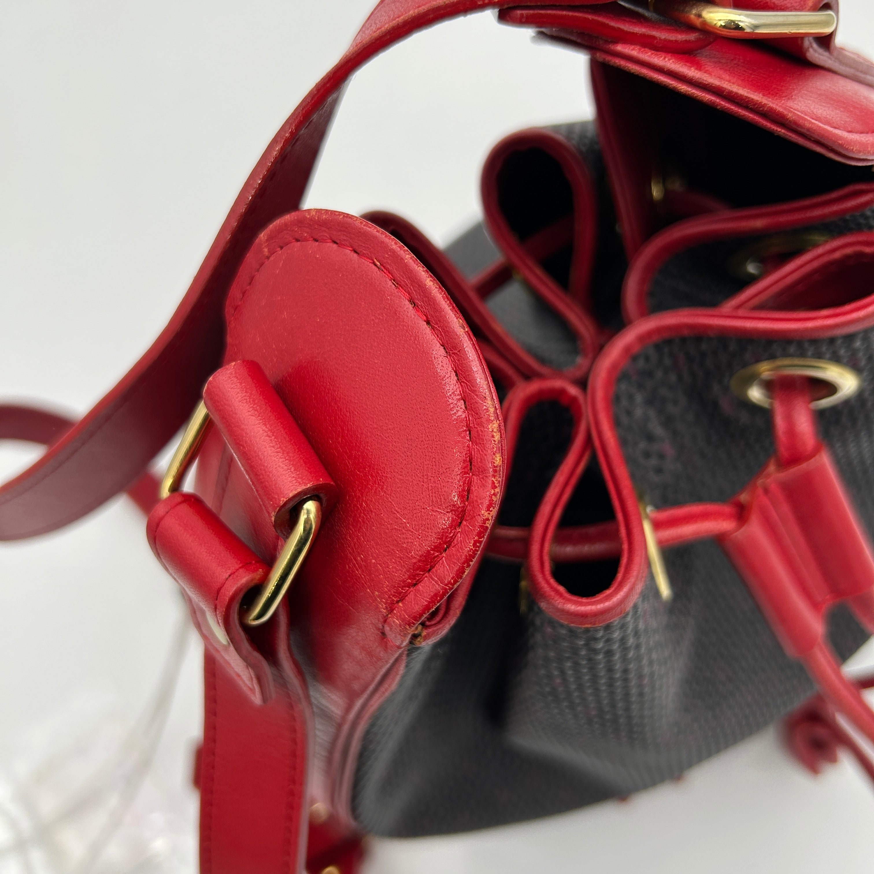 Yves Saint Laurent Red Canvas Leather Large Shoulder Bag