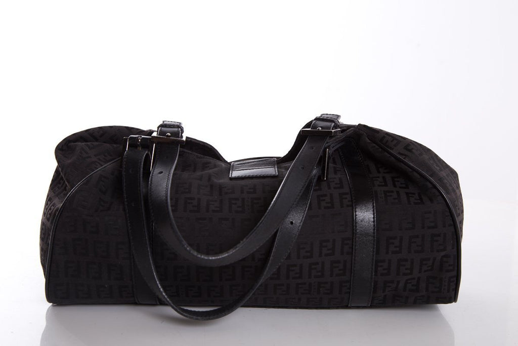Fendi Black Fabric Zucca Print Shoulder Bag