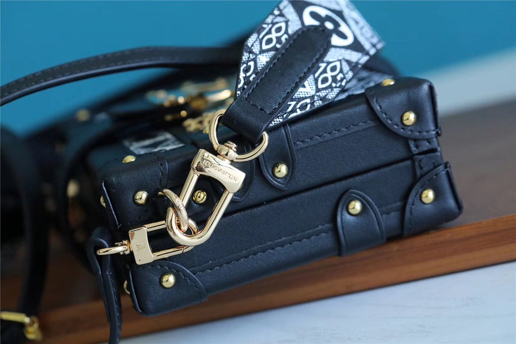 Louis Vuitton Petite Malle Jacquard Since 1854 Black For Women, Women’s Handbags, Shoulder Bags And Crossbody Bags 7.5in/19cm Louis Vuitton