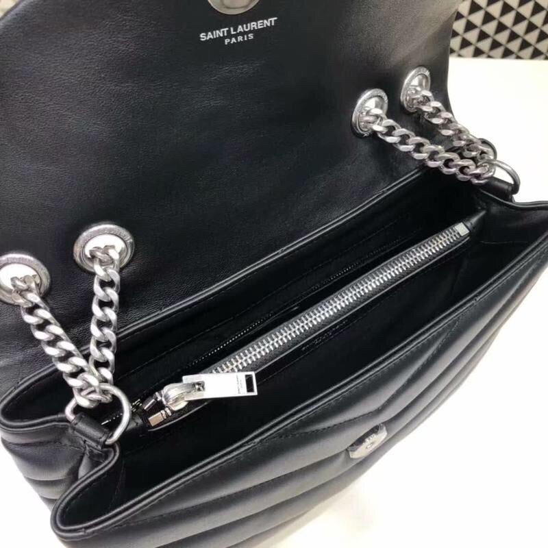 YSSL Loulou Small Chain Bag In MatelassÃ© "Y" Black For Women 9.8in/23cm YSL 494699DV7261000