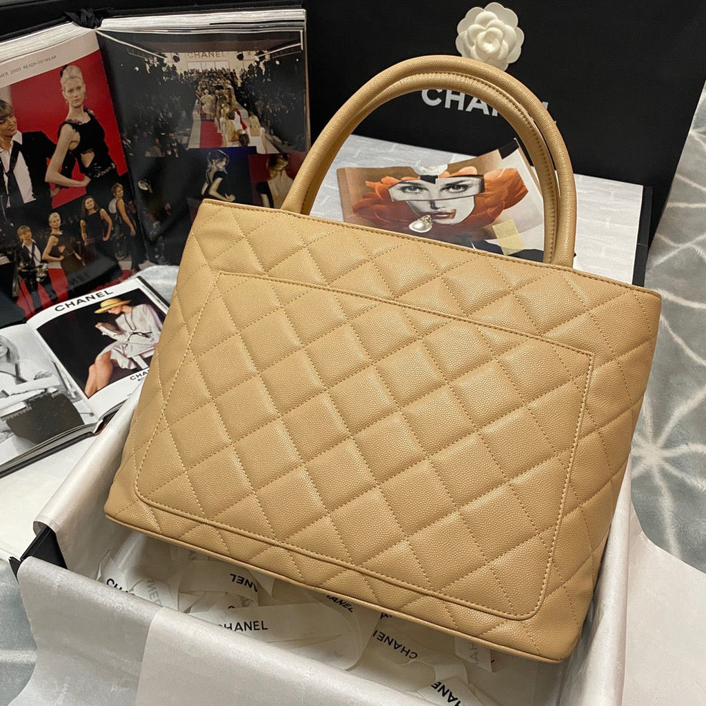 ChanelMedallion Tote Gold Hardware Caviar Yellow For Women Handbags, Shoulder Bags 15.6in/32cm
