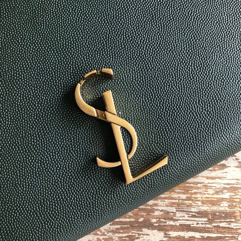 Saint Laurent Cassandra Flap-Front Crossbody Bag Dark Green For Women 8.7in/22cm YSL