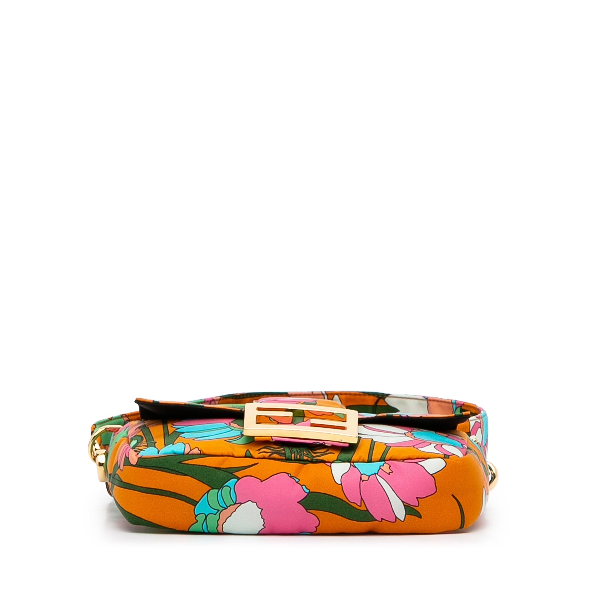 Baguette Crossbody Bag Multicolor Floral Nylon