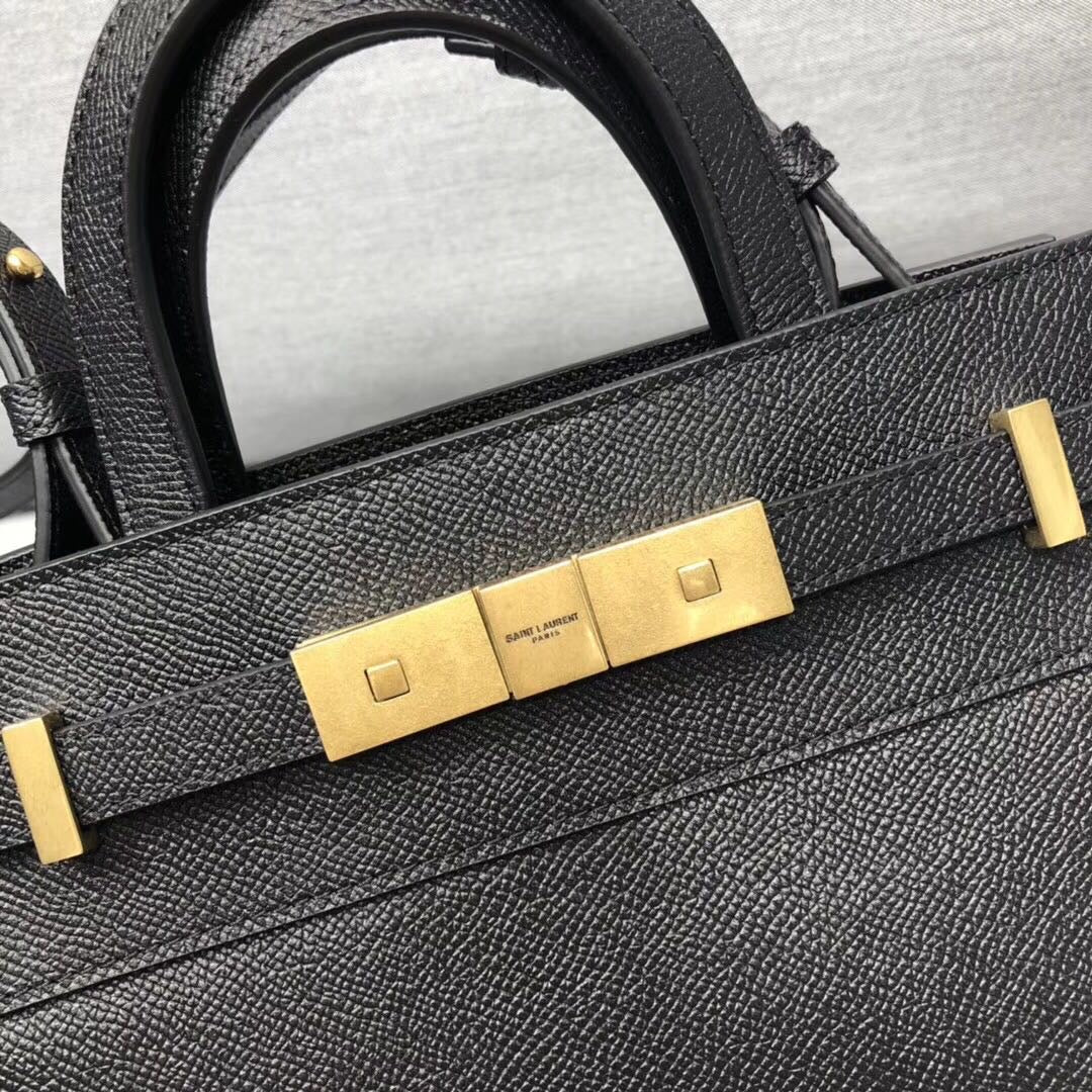 Top Quality Manhattan Nano Shopping Bag In Box Black For Women 8.2in/21cm YSL 5937410SX0W1000