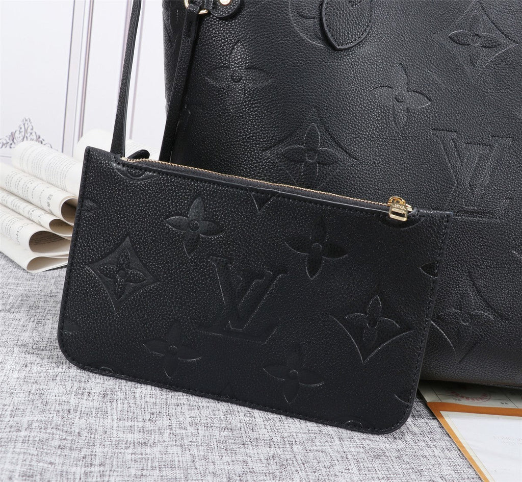 Louis Vuitton Neverfull MM Tote Bag Monogram Empreinte Black For Women, Handbags, Shoulder Bags 12.2in/31cm Louis Vuitton M45685