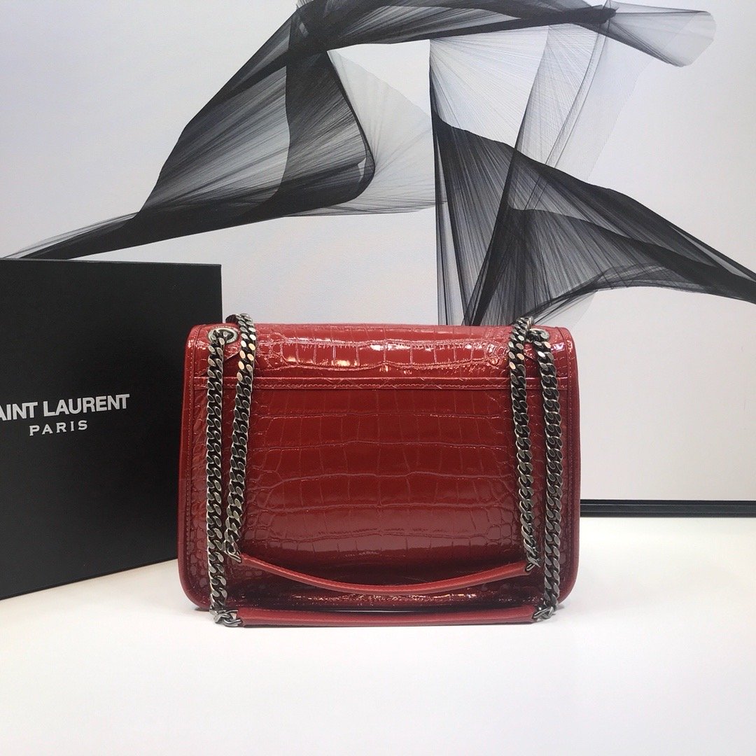 YSSL Niki Medium Chain Bag In-Embossed RedÂ For Women 11in/28cm YSL