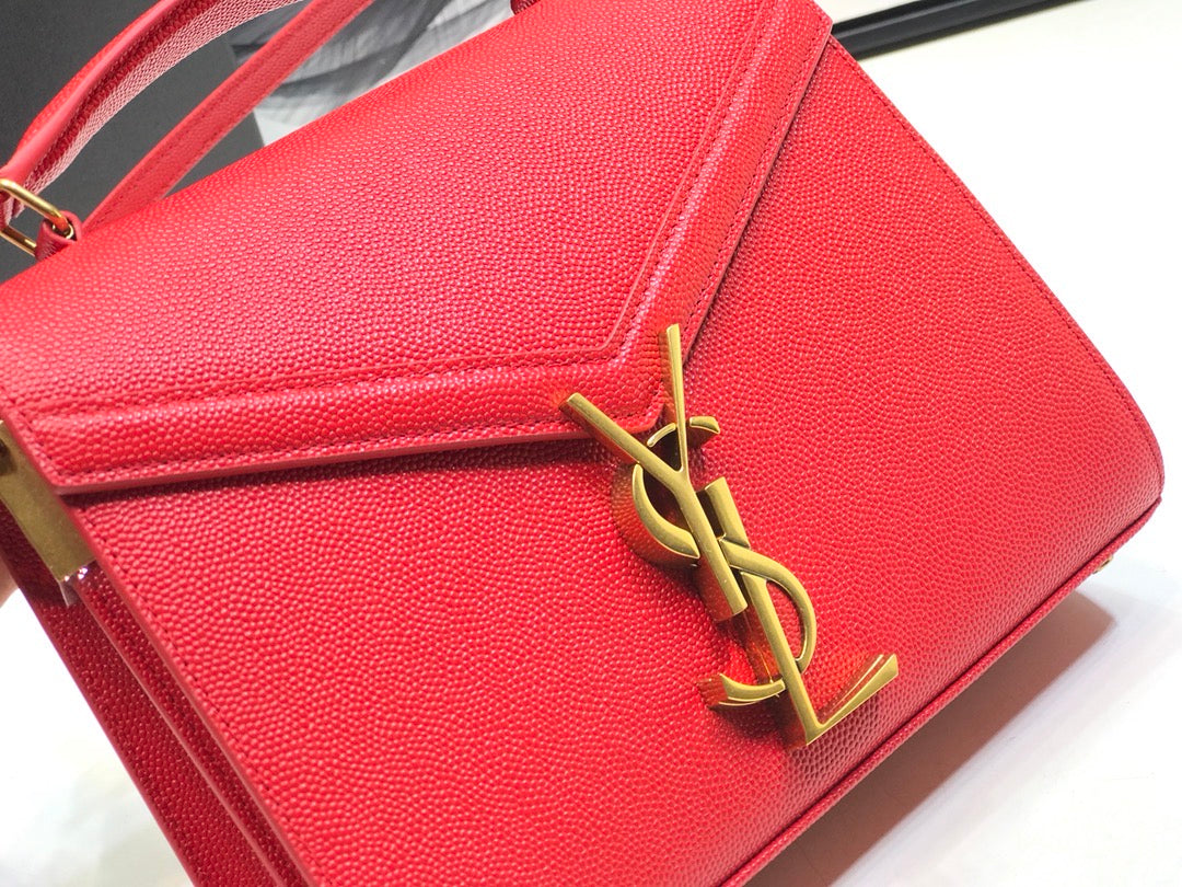 YSSL Cassandra Medium Top Handle Bag Red For Women 9in/24.5cm YSL Â 