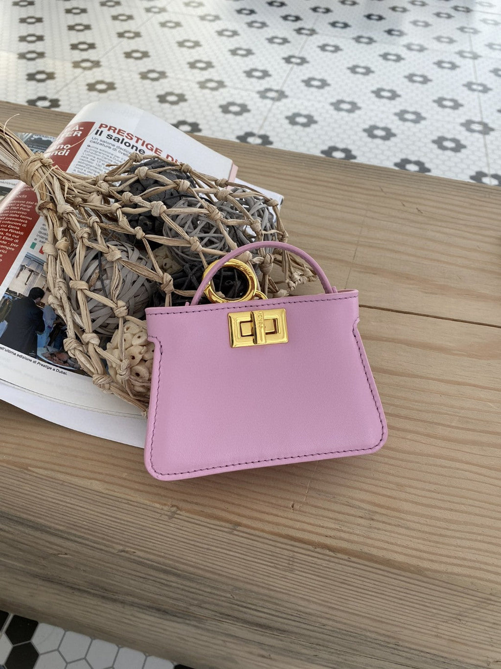 Nano Charm Crossbody Pink Bag For Woman 12cm/4.5in