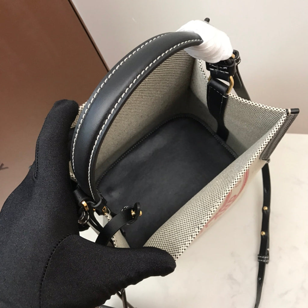 Top Quality PeGucciy Small Canvas Bag Gray For WomLB, Bags 9.8in/25cm