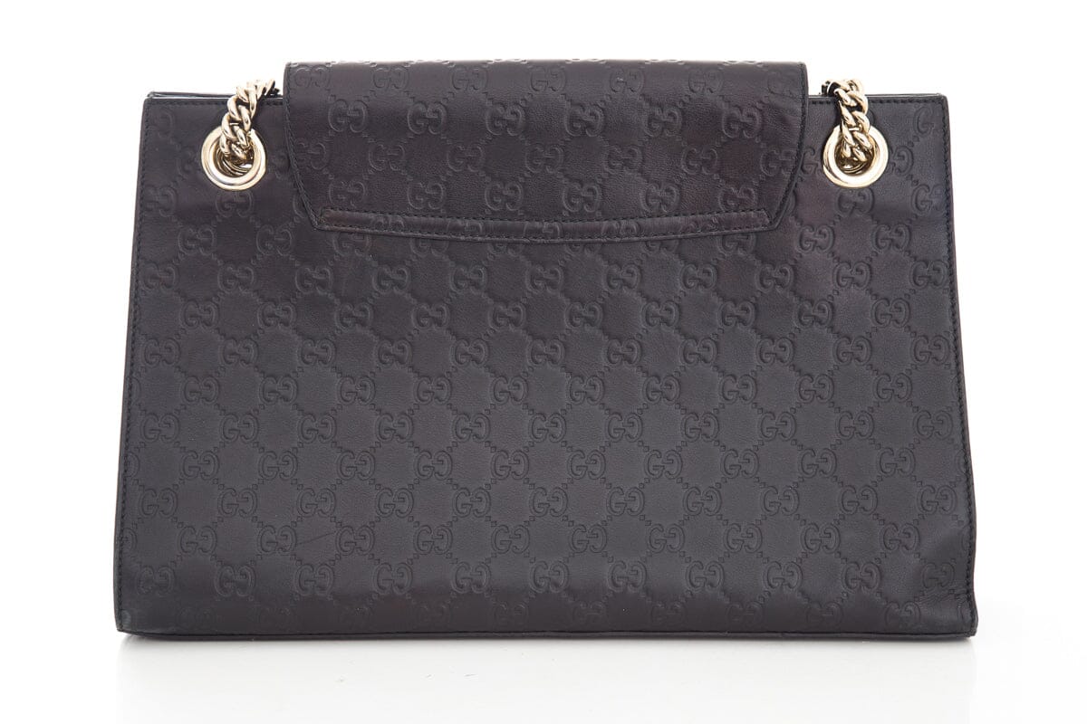 Gucci Black Guccissima Chain Shoulder Handbag