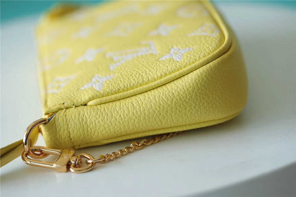 Louis Vuitton Mini Pochette Accessoires Monogram Empreinte Lemon Curd Yellow For Women,  Shoulder And Crossbody Bags 15.5cm/6.1in Louis Vuitton M46129