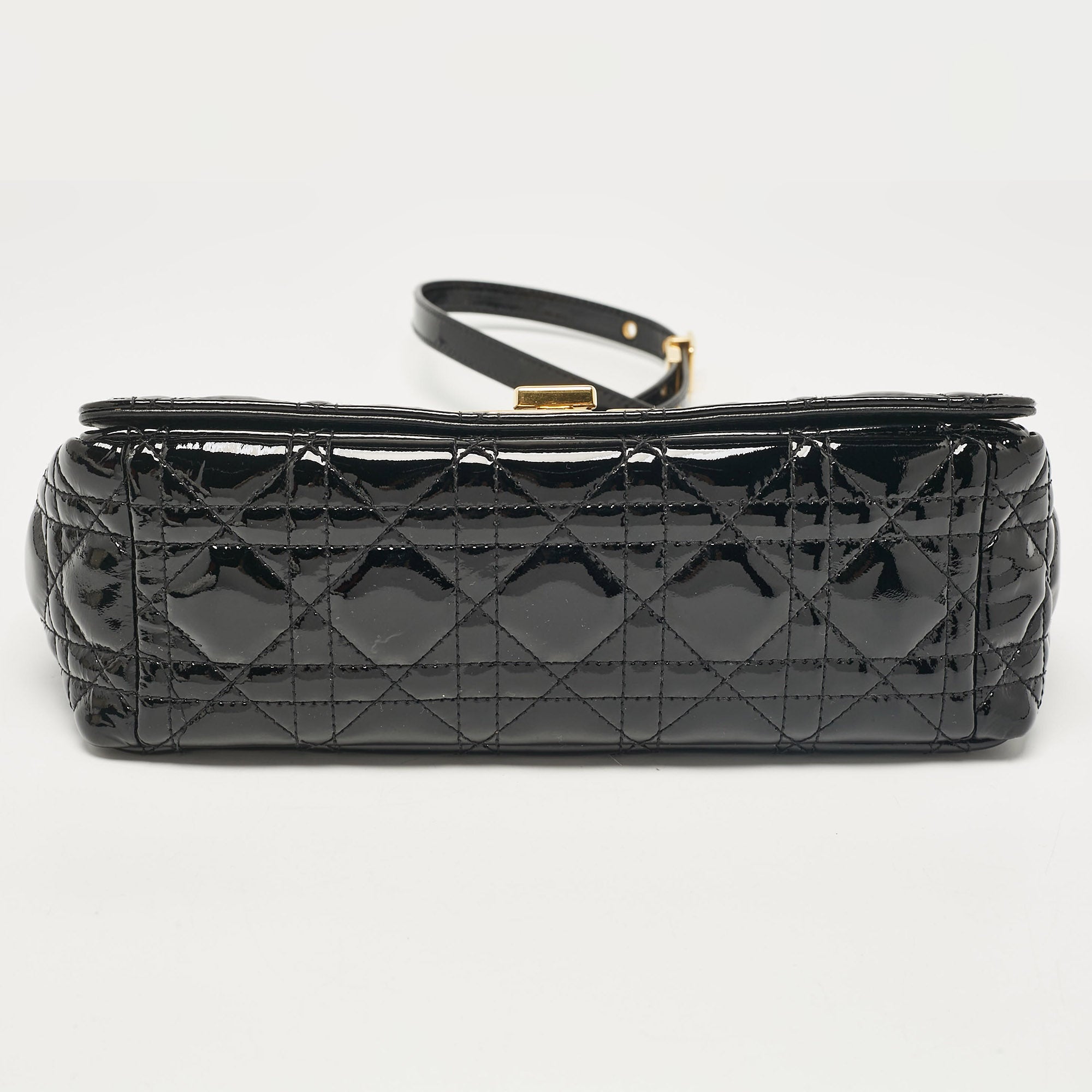 Dior Black Cannage  Leather Medium Caro Shoulder Bag