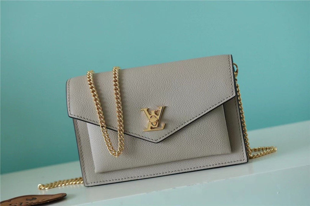 Louis Vuitton Mylockme Chain Pochette Grey For Women,  Shoulder and Crossbody Bags 7.5in/19cm Louis Vuitton 