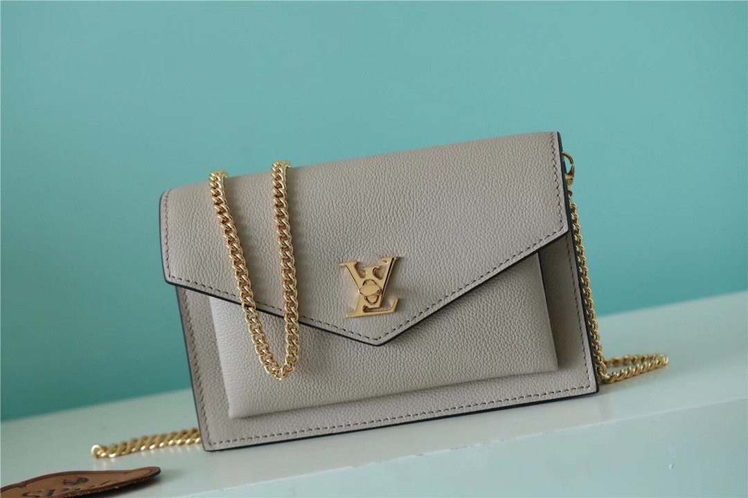 Louis Vuitton Mylockme Chain Pochette Grey For Women,  Shoulder and Crossbody Bags 7.5in/19cm Louis Vuitton 