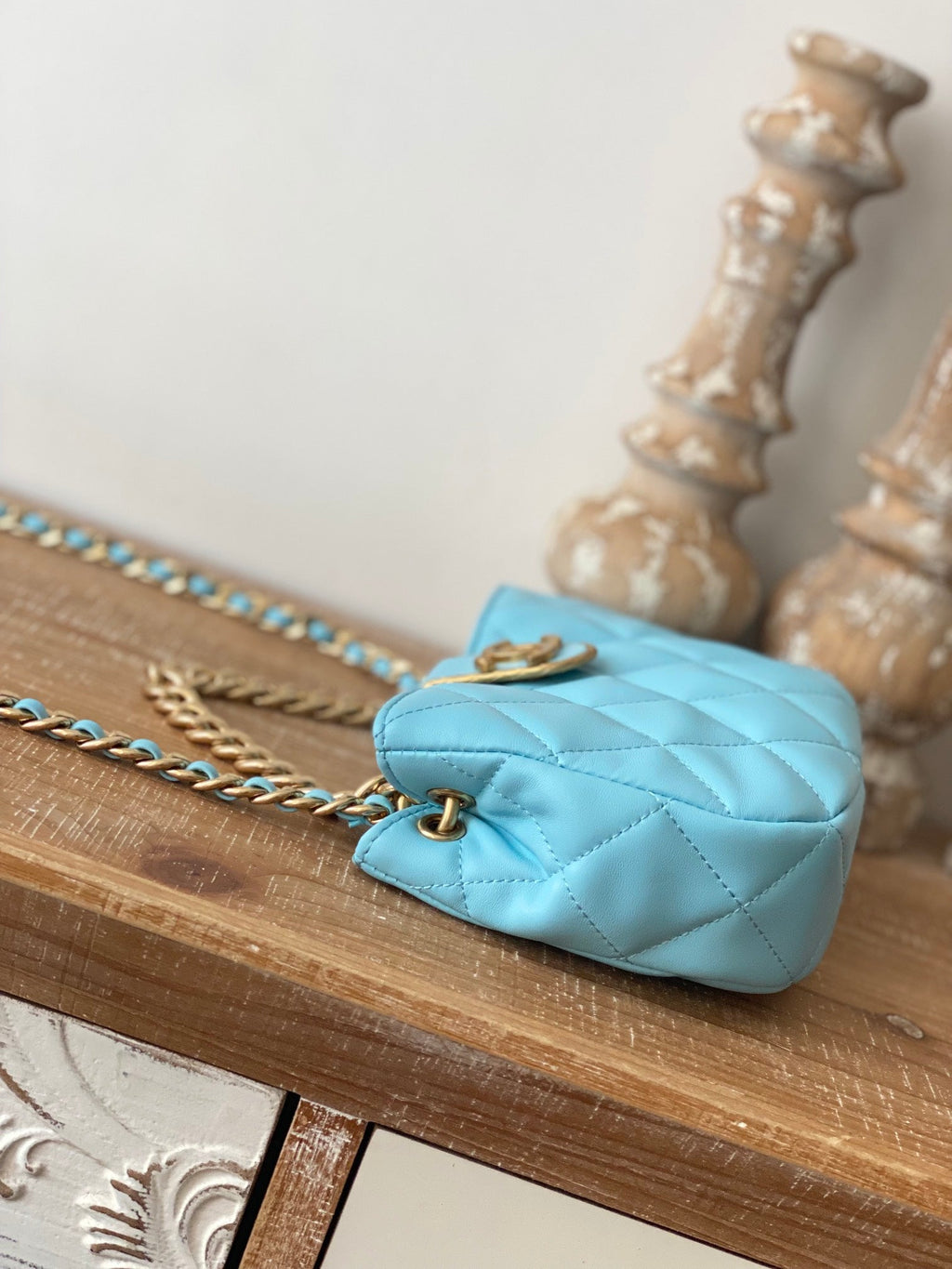 ChanelSmall Hobo Bag Gold Hardware Blue For Women, Women’s Handbags, Shoulder Bags 7.5in/19cm