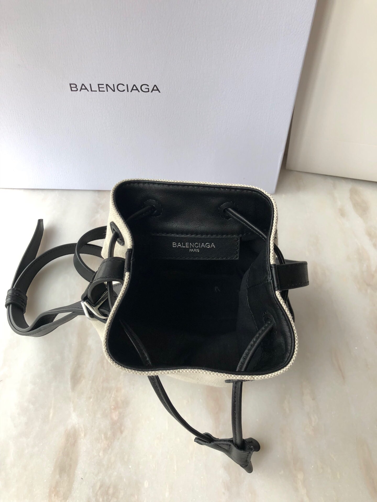 Navy Cabas Linen Crossbody Bag In White, For Women,  Bags 9.8in/25cm
