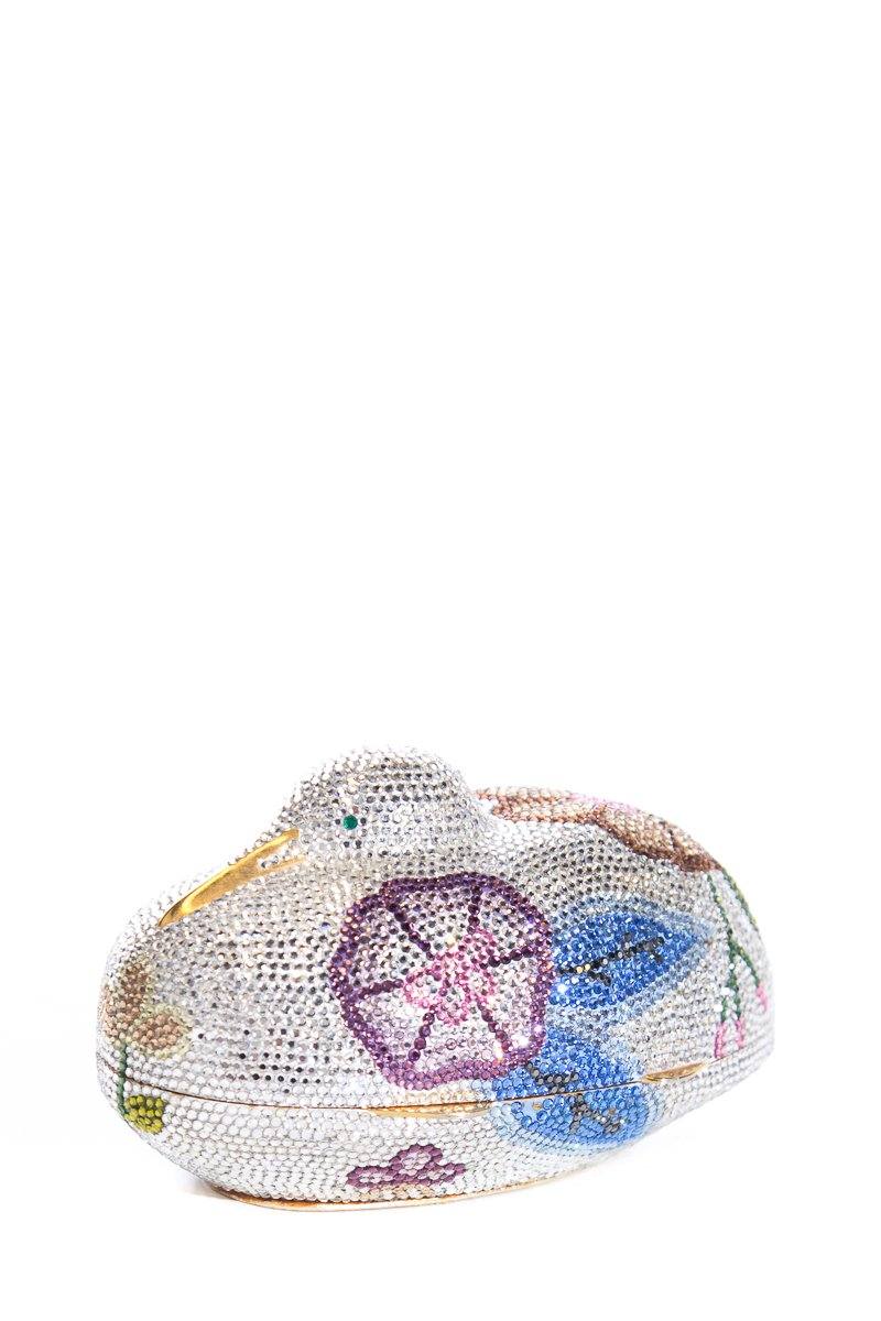 Judith Leiber White & Multi Clutch