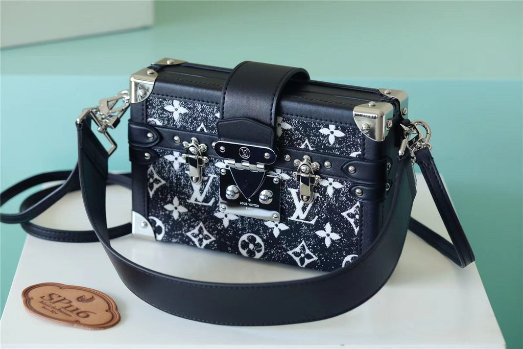 Louis Vuitton Petite Malle Monogram Jacquard Denim Navy Blue For Women,  Shoulder And Crossbody Bags 7.9in/20cm Louis Vuitton 