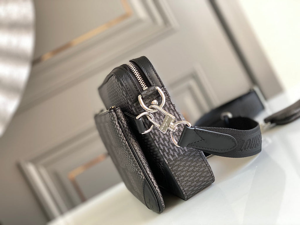 Louis Vuitton Trio Messenger Damier Graphite Black For Men, Bags, Shoulder And Crossbody Bags 9.8in/25cm Louis Vuitton N50017