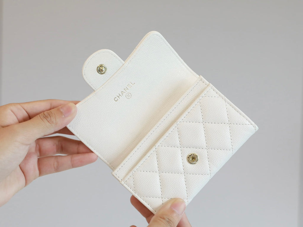 Chanel CHL CLASSIC CARD HOLDER WALLET WHITE AP0214